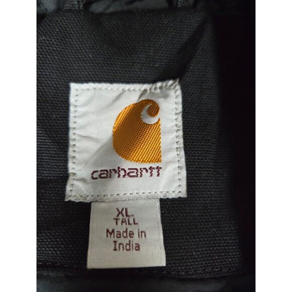 Carhartt Men Size XL Tall Black Thermal Lined Duck Canvas Active Jacket Hoodie - Picture 3 of 4